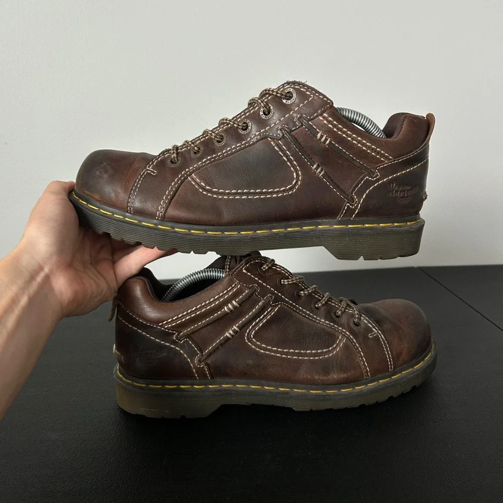 Dr. Martens Anderson Brown Leather Low Top Casual Shoes Oxford Mens 12 AW004